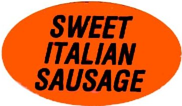 Orange Sweet Italian Sausage Labels